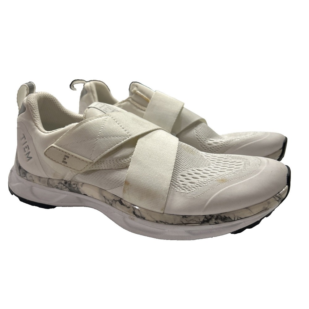 Tiem Women's Biking Shoes Size 7.5 Slipstream Indoor Cycling Shoes White Marble